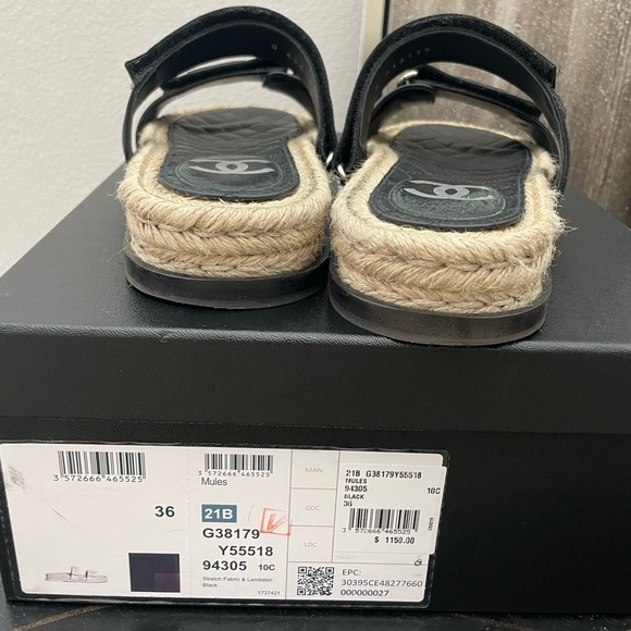 Chanel Stretch Fabric and Lambskin Mules Black - Picture 2 of 8